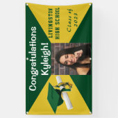 Foto van het groene en gele Afstuderen van vinyl Spandoek (Verticaal)