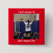 Foto van het grootste ventilator vierkante button 5,1 cm (Voorkant)