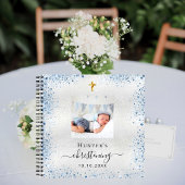 Foto van het Guest Book christening Silver Blue Notitieboek