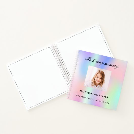 Foto van het Guest book memorial begrafenis regenb Notitieboek (Binnen)