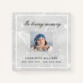 Foto van het Guest Book Memorial Silver Butterfly Notitieboek (Voorkant)