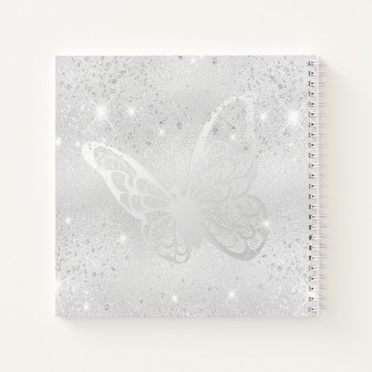 Foto van het Guest Book Memorial Silver Butterfly Notitieboek (Achterkant)