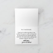 Foto van het handgeschreven script Love and Bedank Bedankkaart (Binnen)