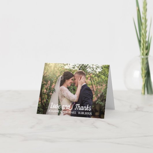 Foto van het handgeschreven script Love and Bedank Bedankkaart (Voorkant)