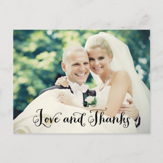 Foto van het handgeschreven script Love and Bedank Briefkaart (Voorkant)