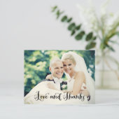 Foto van het handgeschreven script Love and Bedank Briefkaart (Staand voorkant)