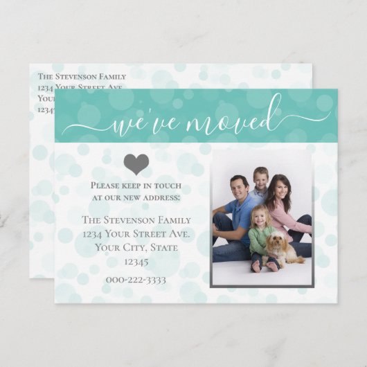 Foto van het hart Aankondiging wijziging adres (Voorkant / Achterkant)