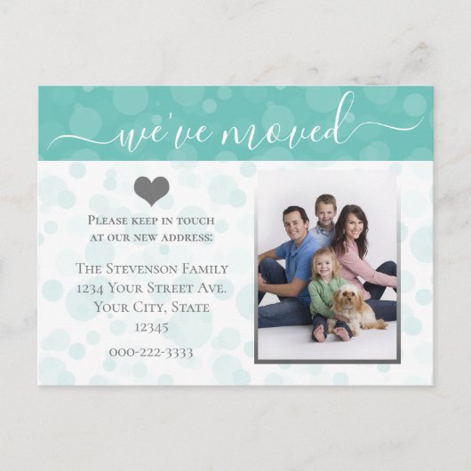 Foto van het hart Aankondiging wijziging adres (Voorkant)