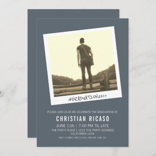 Foto van het hedendaagse Afstuderen Kaart (Voorkant / Achterkant)