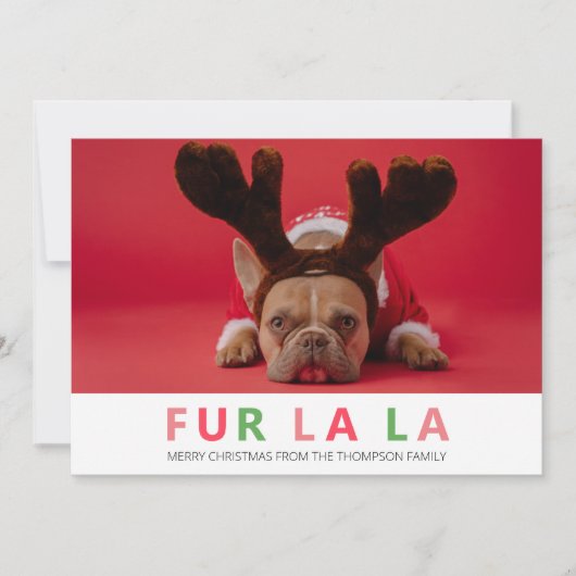 Foto van het Hondenliefhebber Fur La La Kerstst Fu Feestdagenkaart (Voorkant)