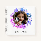 Foto van het huisdier Bloemen gepersonaliseerd Notitieboek (Voorkant)