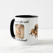 Foto van het huisdier Bruine Teckel Personaliseren Mok (Voorkant links)
