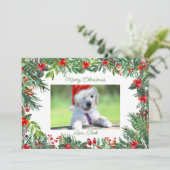 Foto van het huisdier Kerstvakantie Groet Feestdagenkaart (Staand voorkant)