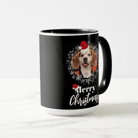 Foto van het huisdier Rode Kerstman Hoed Snowflake Mok (Voorkant rechts)