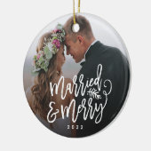 Foto van het huwelijk en de feestdag keramisch ornament (Links)