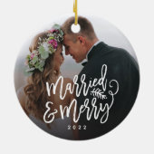 Foto van het huwelijk en de feestdag keramisch ornament (Achterkant)