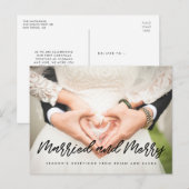 Foto van het huwelijk en van de prettige kerst briefkaart (Voorkant / Achterkant)