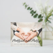 Foto van het huwelijk en van de prettige kerst briefkaart (Staand voorkant)