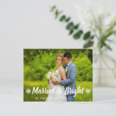 Foto van het huwelijk en van het huwelijk feestdagenkaart (Staand voorkant)