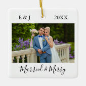 Foto van het huwelijk en van het kruis keramisch ornament (Voorkant)