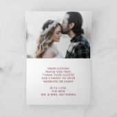 Foto van het Huwelijk van de Douane van de Winter Bedankkaart (Binnen)