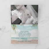 Foto van het Huwelijk van de Douane van het Strand Bedankkaart (Binnen)