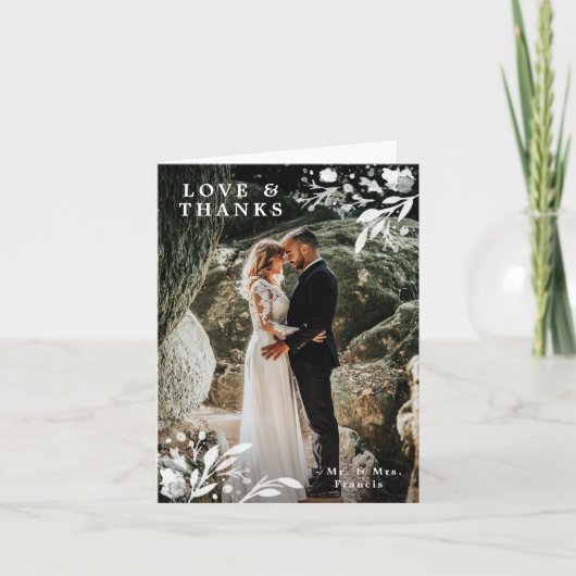Foto van het Huwelijk van de waterverf dankt de Bedankkaart (Voorkant)