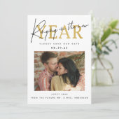 Foto van het inluiden van het nieuwe jaar save the date (Staand voorkant)