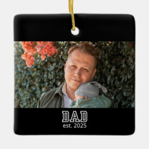 Foto van het jaar van vader op maat, cadeau voor v keramisch ornament