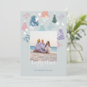 Foto van het kerstboomschildpad feestdagenkaart (Staand voorkant)