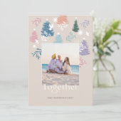 Foto van het kerstboomschildpad feestdagenkaart (Staand voorkant)