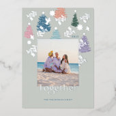 Foto van het kerstboomschildpad folie feestdagenkaart (Voorkant)