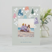 Foto van het kerstboomschildpad folie feestdagenkaart (Staand Voorkant)