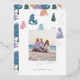 Foto van het kerstboomschildpad folie feestdagenkaart