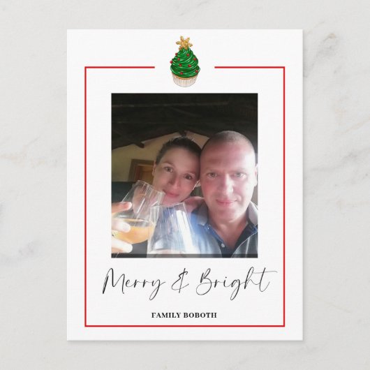 Foto van het Kerstgezin Flat Holiday Briefkaart (Voorkant)