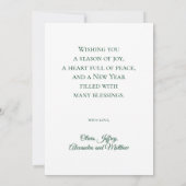 Foto van het kerstgezin Love Peace Joy Holiday Kaa Feestdagenkaart (Achterkant)