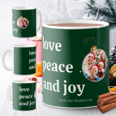 Foto van het kerstgezin Love Peace Joy Holiday Kaa Koffiemok