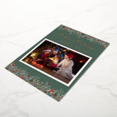 Foto van het Kerstgezin Roos Gold Folie Feestdagenkaart (Gedraaid)