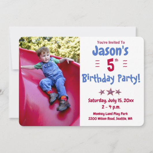 Foto van het kind Birthday Party Kaart (Voorkant)