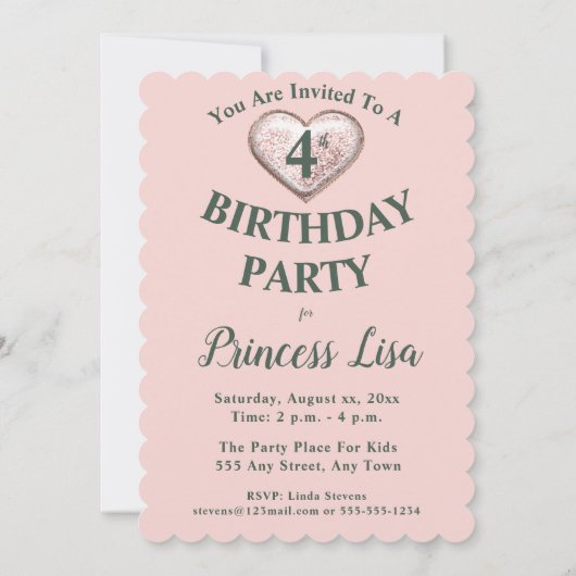 Foto van het kind - uitnodiging op verjaardag - Ro (Achterkant)