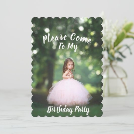 Foto van het kind - uitnodiging op verjaardag - Ro (Staand voorkant)