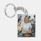 Foto van het koken van bacon aanpassen sleutelhanger (Voorkant Links)