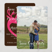 Foto van het landelijke trouwe Heart Deer Love Wed Save The Date (Voorkant / Achterkant)