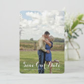 Foto van het landelijke trouwe Heart Deer Love Wed Save The Date (Staand voorkant)