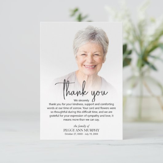 Foto van het leven vieren bedankkaart (Staand voorkant)