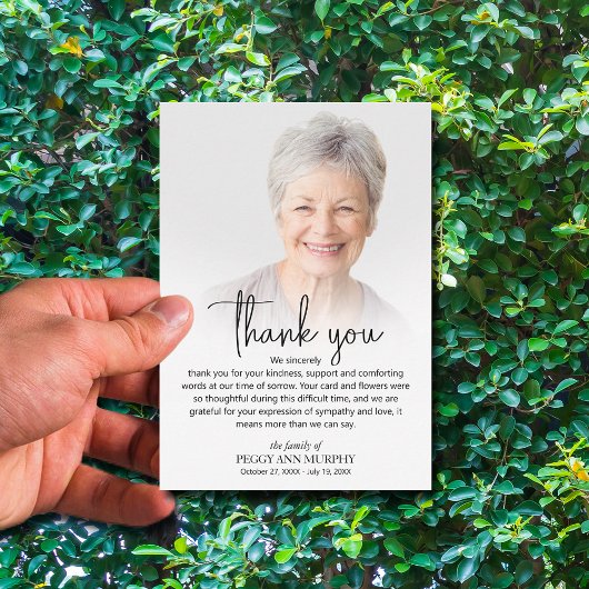 Foto van het leven vieren bedankkaart