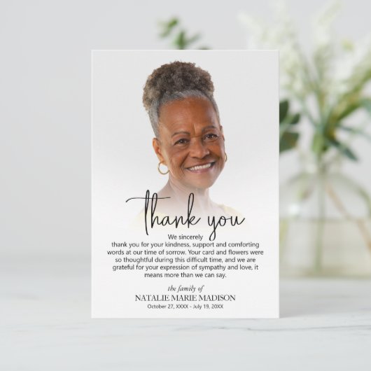 Foto van het leven vieren bedankkaart (Staand voorkant)