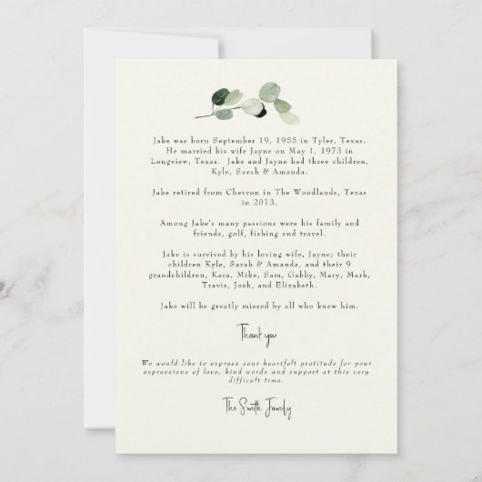 Foto van het leven vieren kaart (Achterkant)