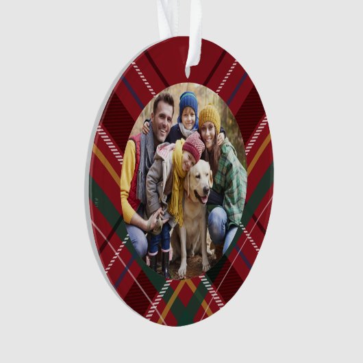 Foto van het lijst van de feestdag: rood kerstfees ornament (voorkant)