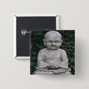 Foto van het Meditatie-boeddah-beeld Vierkante Button 5,1 Cm